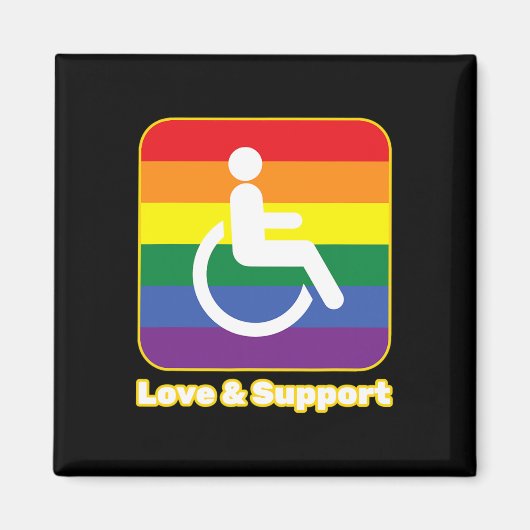 Liebe und Unterstützung von Regenbogenmenschen mit Magnet (Vorne)