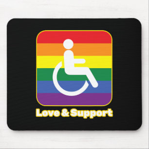 Liebe und Unterstützung von Regenbogenmenschen mit Mousepad