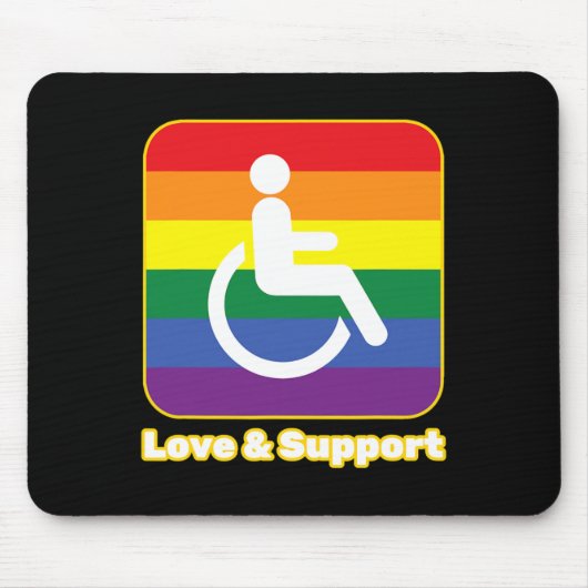 Liebe und Unterstützung von Regenbogenmenschen mit Mousepad (Vorne)