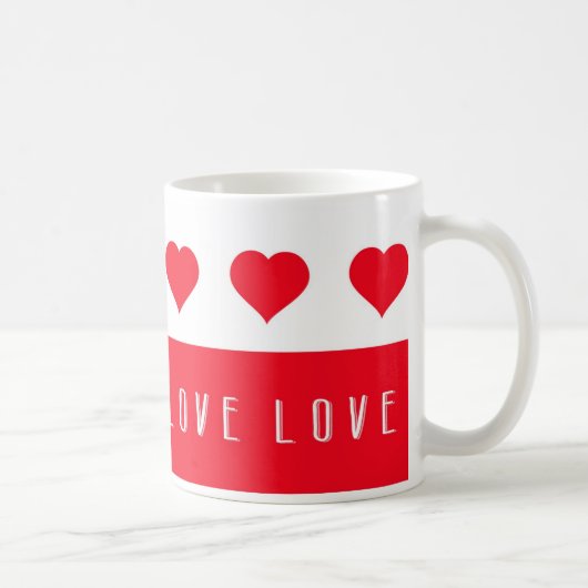Liebe und Valentinstag des Roten Herzens Kaffeetasse (Rechts)