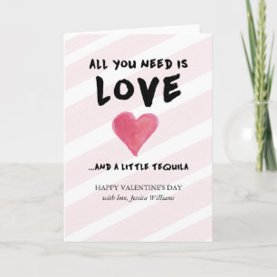 Liebe und Valentinstag Tequila Feiertagskarte