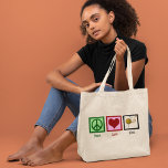 Liebe und Verbitterung Jumbo Stoffbeutel<br><div class="desc">Ich gehe nirgendwo hin ohne meine Nadeln und Garne. Ich Liebe zum Strick.</div>