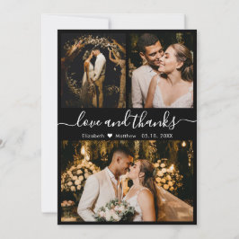 Liebe und vielen Dank an Black and White Wedding V Dankeskarte