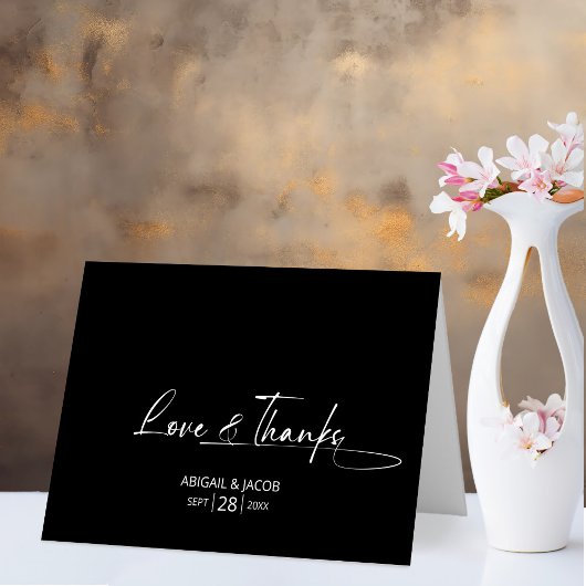 Liebe und vielen Dank an Black Wedding Dankeskarte