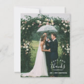 Liebe und vielen Dank an das moderne Foto Wedding Dankeskarte (Vorderseite)