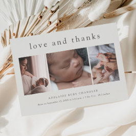 Liebe und vielen Dank an Foto Collage New Baby Vie Postkarte