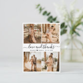 Liebe und vielen Dank an Fotocollage Wedding Danke Postkarte (Stehend Vorderseite)