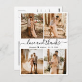 Liebe und vielen Dank an Fotocollage Wedding Danke Postkarte (Vorne/Hinten)