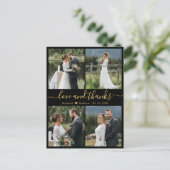 Liebe und vielen Dank an Fotocollage Wedding Danke Postkarte (Stehend Vorderseite)