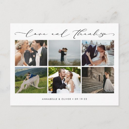 Liebe und vielen Dank an Fotocollage Wedding Viele Postkarte (Vorderseite)