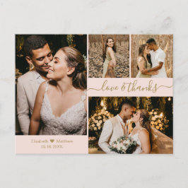 Liebe und vielen Dank an Pink und Gold Wedding Vie Postkarte