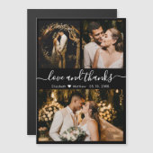 Liebe und vielen Dank an Script 3 Foto Wedding Vie Magnetkarte (Vorne/Hinten)