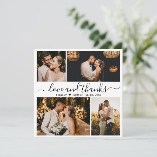 Liebe und vielen Dank an Script Wedding Foto Danke (Stehend Vorderseite)