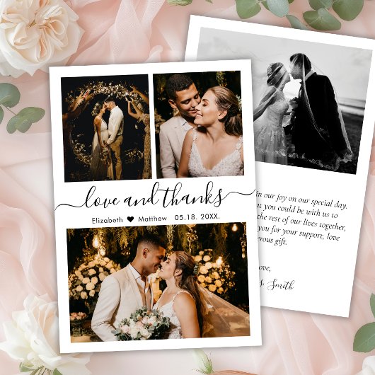 Liebe und vielen Dank an Script Wedding Foto Danke Flyer