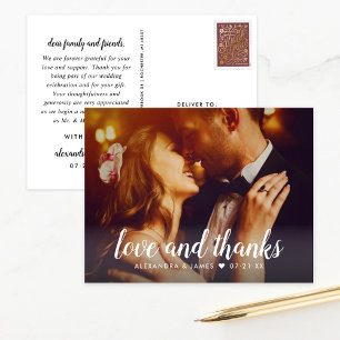 Liebe und vielen Dank an Script Wedding Foto Viele Postkarte