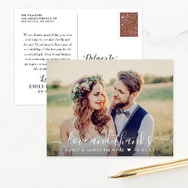 Liebe und vielen Dank an Script Wedding Foto Viele Postkarte