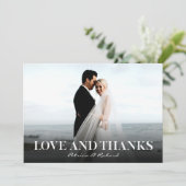 Liebe und vielen Dank für die einfache Hochzeit da Karte (Stehend Vorderseite)