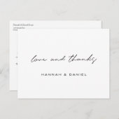 Liebe und vielen Dank für die einfache Hochzeit Postkarte (Vorne/Hinten)