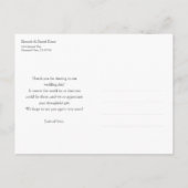 Liebe und vielen Dank für die einfache Hochzeit Postkarte (Rückseite)
