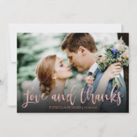 Liebe und vielen Dank Rose Gold Foto Hochzeit Viel