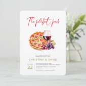 Liebe und Wein Perfekte Paare Dusche Einladung (Stehend Vorderseite)