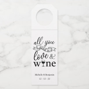 Liebe und Weinliebhaber Hang Tags, Trinkflaschen Flaschenanhänger
