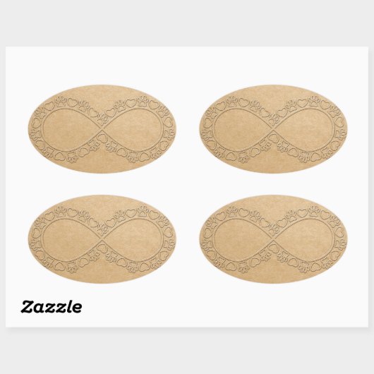 Liebe unendlich drucken ovaler aufkleber (Blatt)