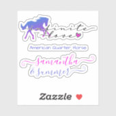 Liebe Unendlichkeit Individuelle Name Rasse Text Aufkleber (Blatt)