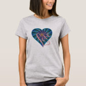 Liebe-Unendlichkeits-Herz - Blau und Rosa T-Shirt (Vorderseite)