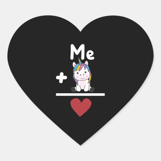 Liebe Unicorn Liebe Herz-Aufkleber (Vorderseite)