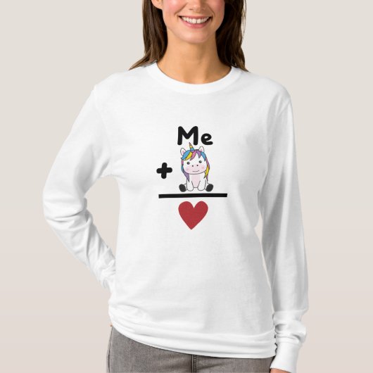 Liebe Unicorn Liebe T-Shirt (Vorderseite)