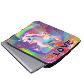 Liebe Unicorn Regenbogen Laptopschutzhülle (Vorne Knopf)
