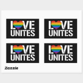 Liebe Unites Rechteckiger Aufkleber (Blatt)