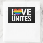 Liebe Unites Rechteckiger Aufkleber (Tasche)