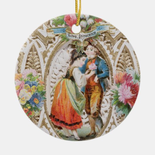 Liebe, Unschuld, Valentinekarte, c.1870 (Farbli Keramik Ornament (Vorne)