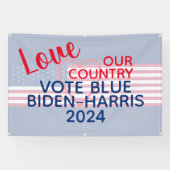 Liebe Unser Land Abstimmung Blue Biden-Harris 2024 Banner (Horizontal)