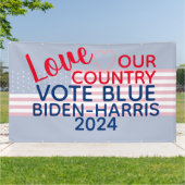 Liebe Unser Land Abstimmung Blue Biden-Harris 2024 Banner (Außenbereich)