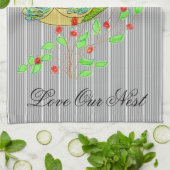 Liebe Unser Nest Black Pinstrick Designer Handtuch (Gefaltet)