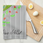 Liebe Unser Nest Black Pinstrick Designer Handtuch (Viertel Falte)