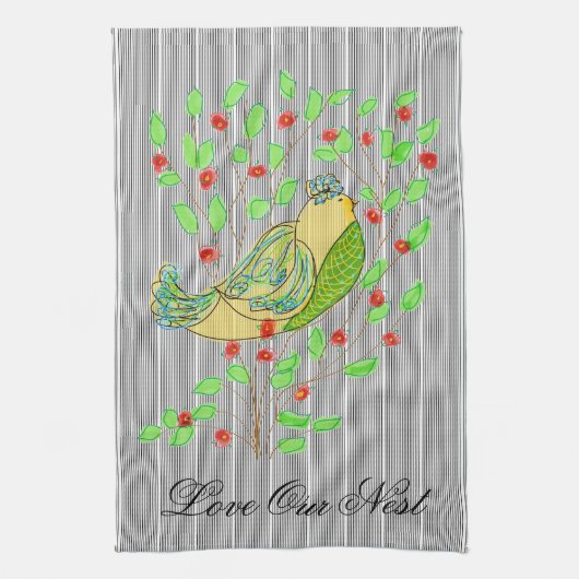 Liebe Unser Nest Black Pinstrick Designer Handtuch (Vertikal)