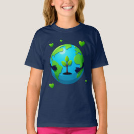 Liebe Unser Planet Öko Earth Tree Girls' T - Shirt