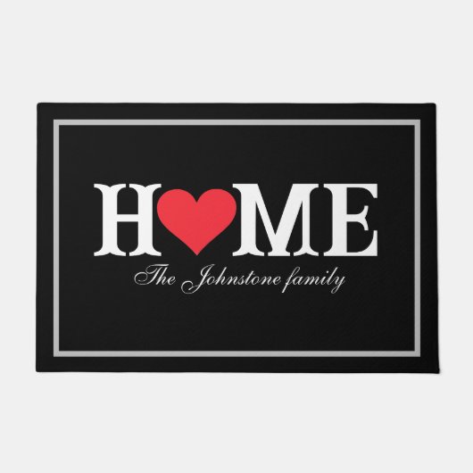 Liebe Unser Zuhause Script Name Moderne Coole Auße Fußmatte (Vorderseite)