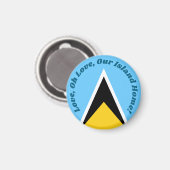 Liebe Unsere Insel | St Lucia Flag Anthem Souvenir Magnet (Vorderseite/Rückseite)