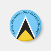 Liebe Unsere Insel | St Lucia Flag Anthem Souvenir Magnet (Vorne)
