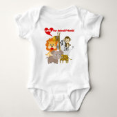 Liebe unsere Tierfreunde Baby Strampler (Vorderseite)