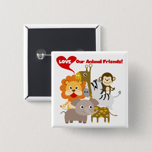 Liebe unsere Tierfreunde Button (Vorne & Hinten)