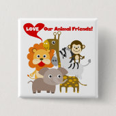 Liebe unsere Tierfreunde Button (Vorderseite)