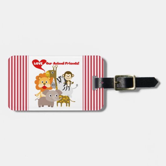 Liebe unsere Tierfreunde Gepäckanhänger (Vorderseite horizontal)