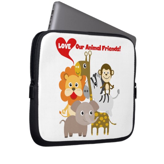 Liebe unsere Tierfreunde Laptopschutzhülle (Vorne Rechts)