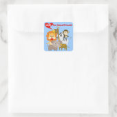 Liebe unsere Tierfreunde Quadratischer Aufkleber (Tasche)